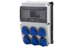 LAGO 10M BICOLOR switchboard - sockets 6x230V, 10 modules, black and white